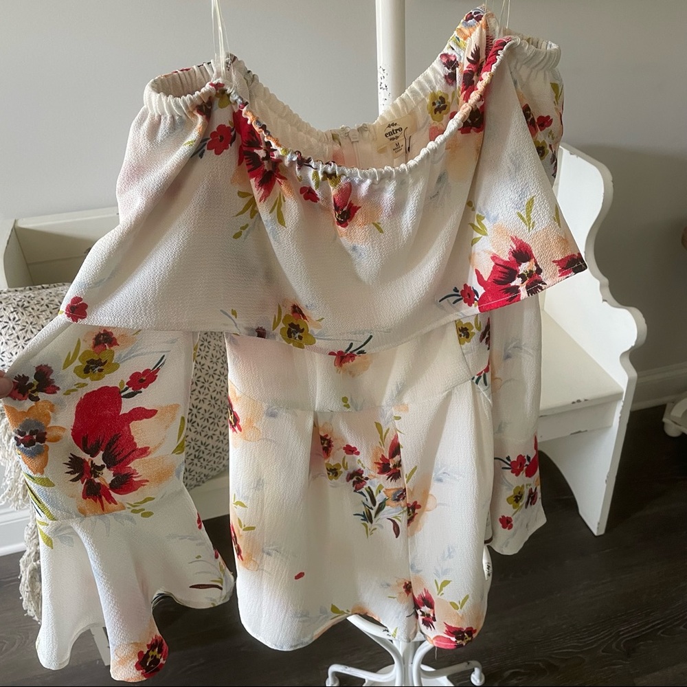 Long sleeve off the shoulder romper